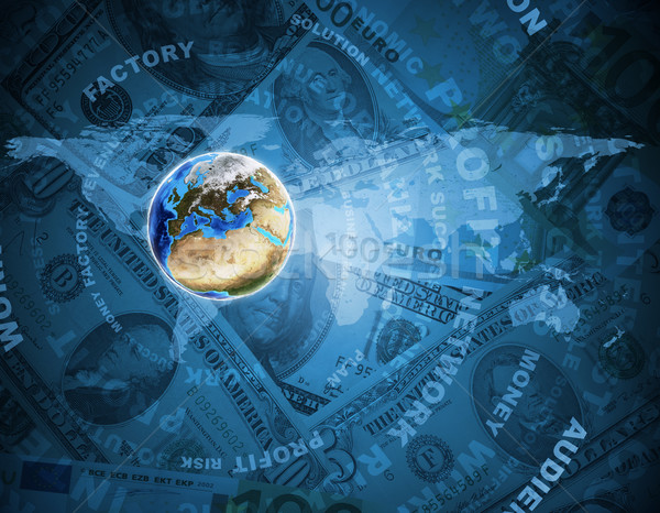 земле Мир карта деньги Элементы изображение бизнеса Сток-фото © cherezoff
