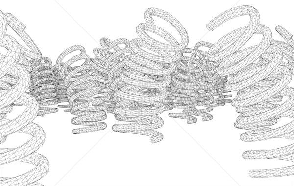 Many springs. Vector rendering of 3d Stock photo © cherezoff