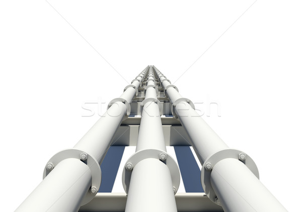 Three pipes stretching into distance. Isolated. Industrial concept Stock photo © cherezoff
