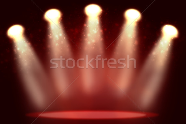 Illustration of empty red room with highlight Stock photo © cherezoff