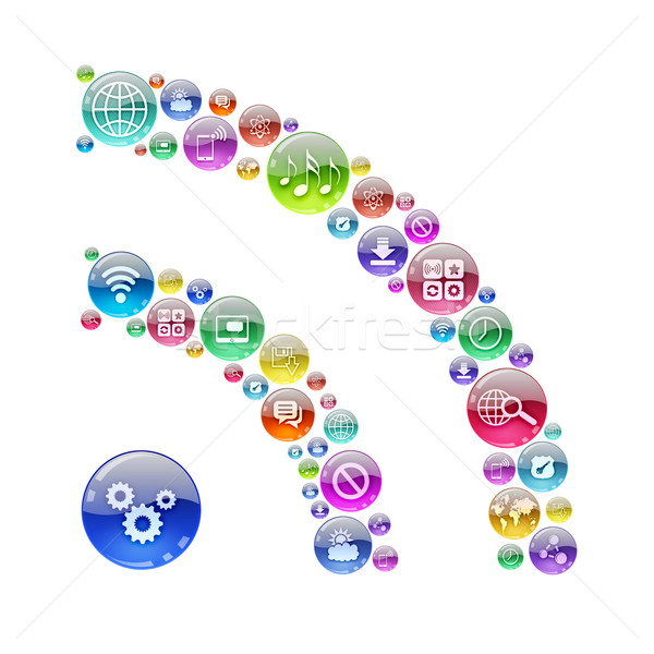 [[stock_photo]]: Silhouette · rss · applications · icônes · logiciels · internet