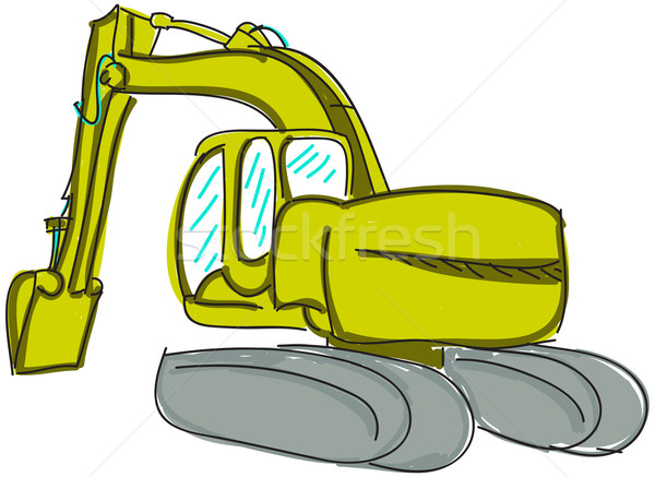 Drawn digger on white Stock photo © cherezoff