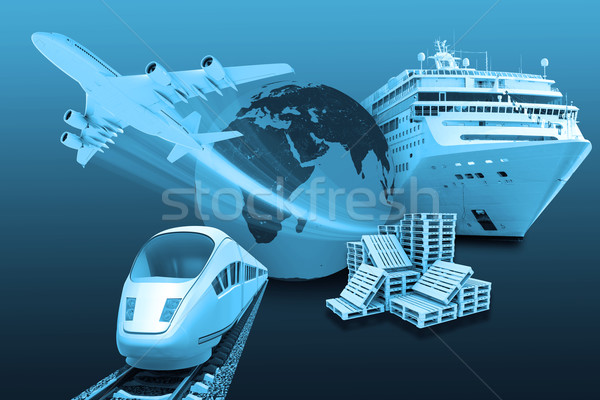 Earth globe and ship  Stock photo © cherezoff