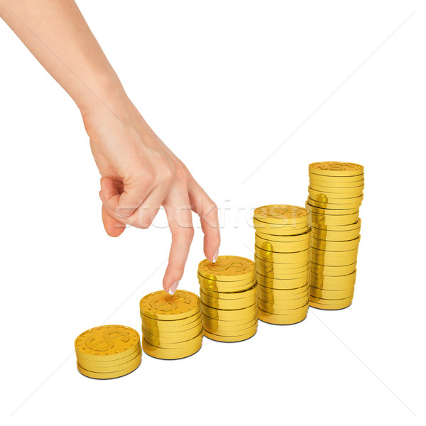 Womans hand with gold coins Stock photo © cherezoff