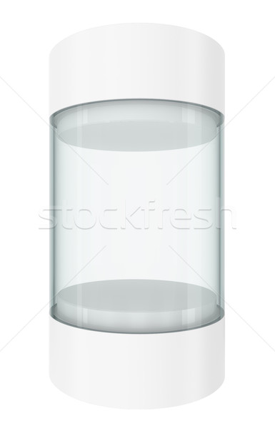 Round white showcases with pedestal Stock photo © cherezoff