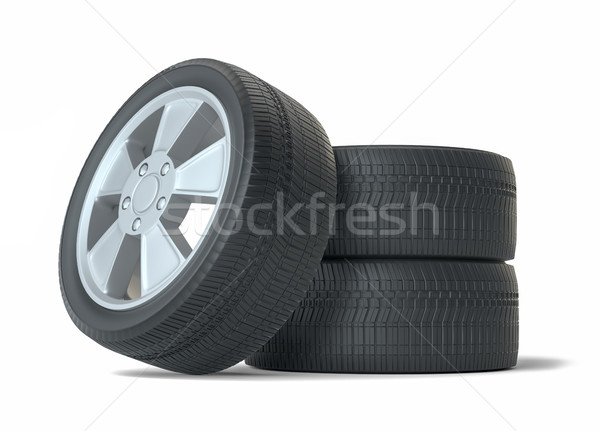 Car black new wheels, isolated Stock photo © cherezoff