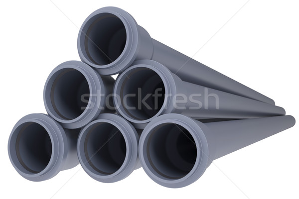 Grey PVC sewer pipes Stock photo © cherezoff