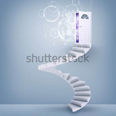 Spiral stairs and magic doors Stock photo © cherezoff