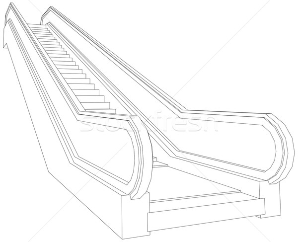 Wire-frame escalator. Vector illustration Stock photo © cherezoff