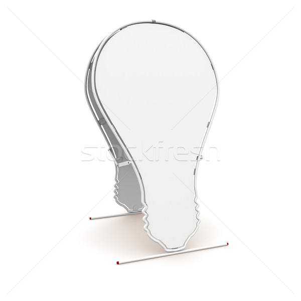 Stock photo: white advertising billboard in the form of light bulbs on a white background