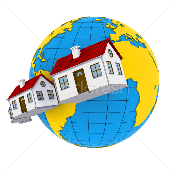 Stock photo: Worldwide Properties. 3d rendering on white background