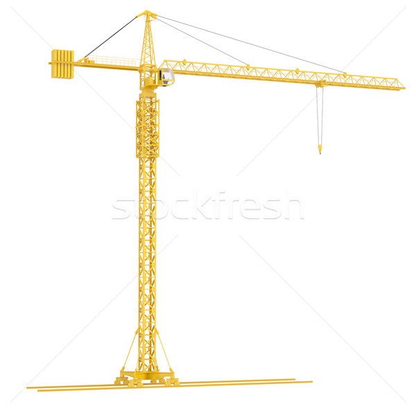 Stock photo: Yellow tower crane