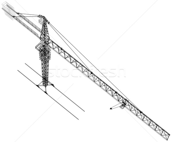 Tower construction crane. Vector rendering of 3d Stock photo © cherezoff