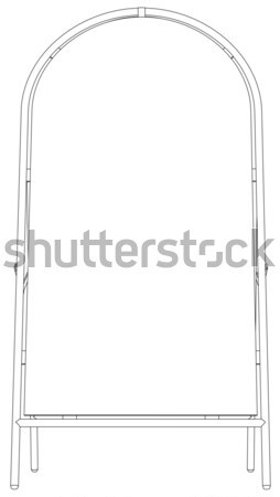 Wire-frame sidewalk sign. Front view. Vector illustration Stock photo © cherezoff