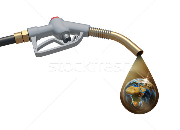 Fuel nozzle weeping  on the left side of a picture Stock photo © cherezoff