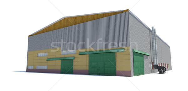 Hangar building. Isolated on white Stock photo © cherezoff