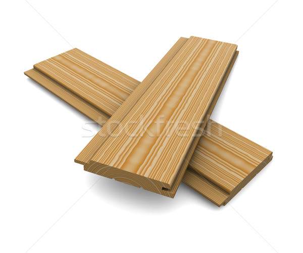 Two short wooden planks on a white background Stock photo © cherezoff