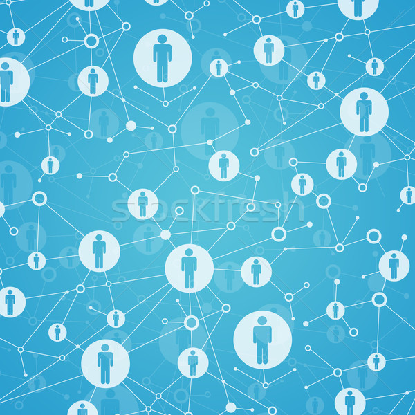 Social network. In lattice points are people icons Stock photo © cherezoff