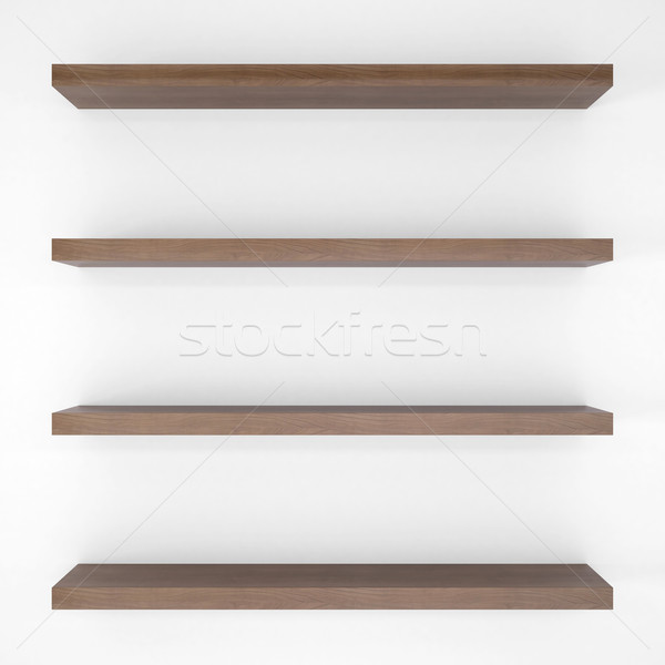 Four wood shelfs Stock photo © cherezoff