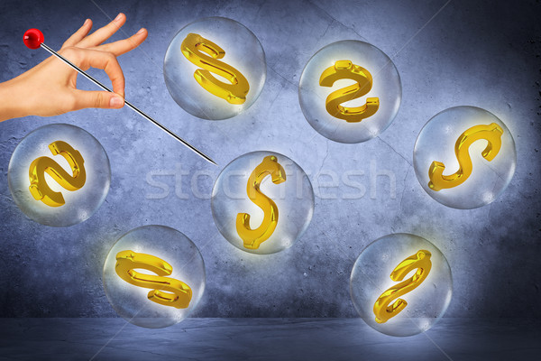 Word dollar signs in bubbles Stock photo © cherezoff