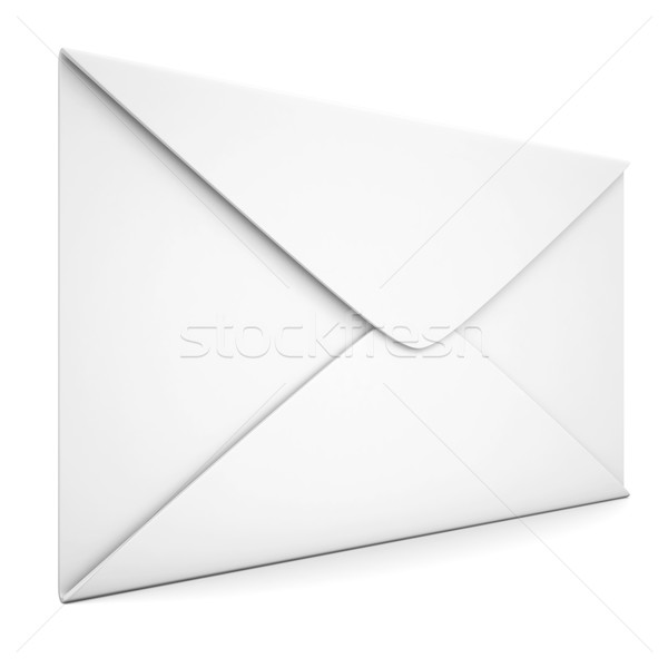 Foto stock: Branco · envelope · isolado · tornar · computador · papel