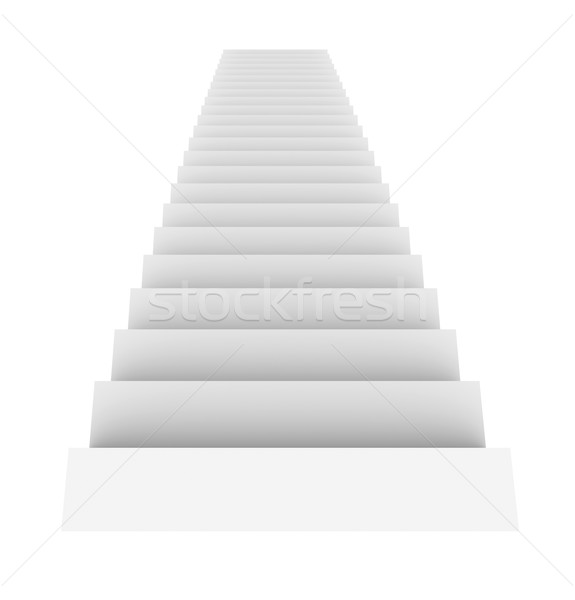 Beyaz merdiven yalıtılmış vermek dizayn arka plan Stok fotoğraf © cherezoff