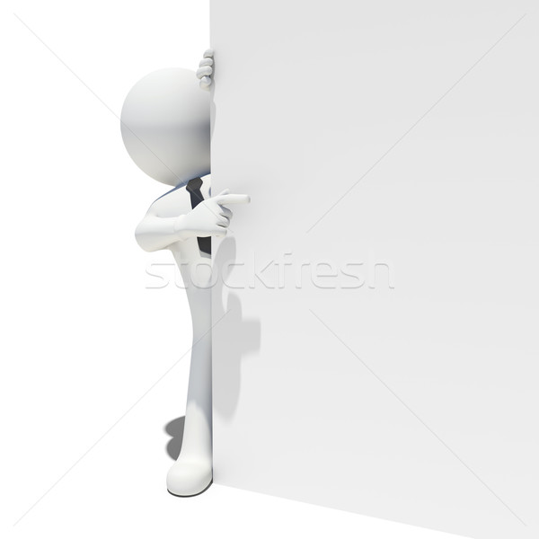 Beyaz adam geri kravat beyaz duvar Stok fotoğraf © cherezoff