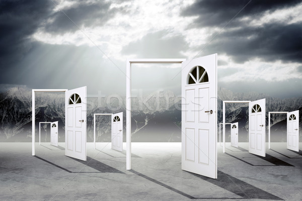 Set of open doors Stock photo © cherezoff