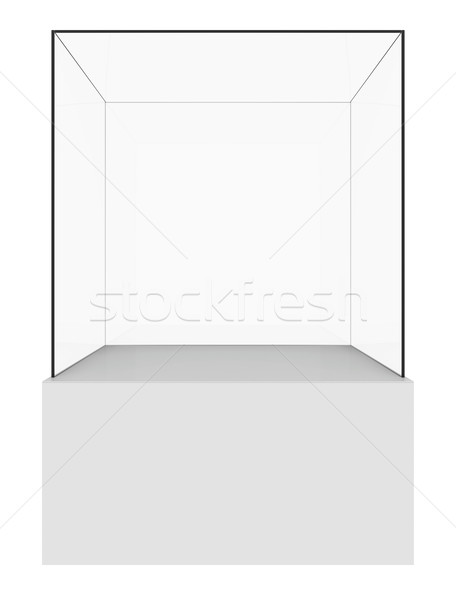 Glass cube on white Stock photo © cherezoff
