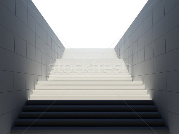Empty white stairs in pedestrian subway Stock photo © cherezoff