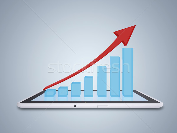 Tablet pc and growth chart on screen tablet Stock photo © cherezoff