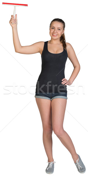 Woman using squeegee Stock photo © cherezoff