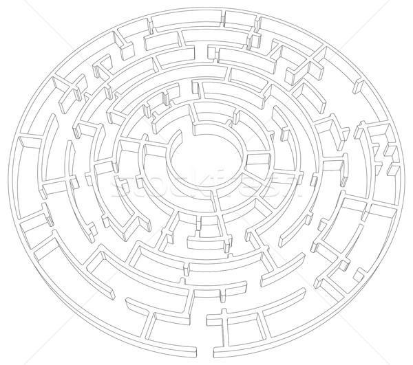 Round tangled maze. Vector Stock photo © cherezoff