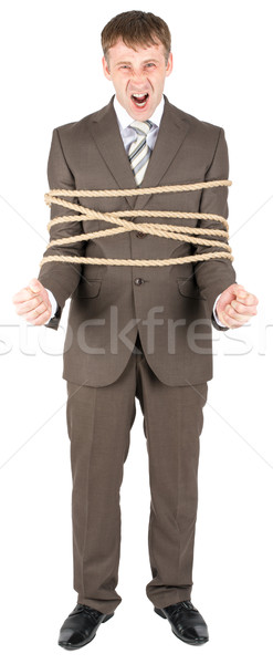 Businessman tied with rope Stock photo © cherezoff