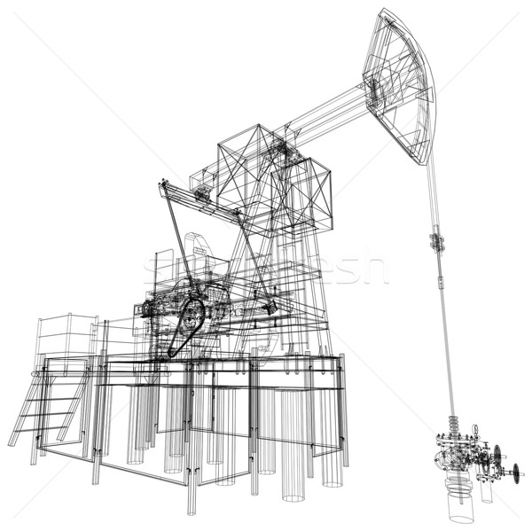 Olaj pumpa vektor renderelt kép 3D részletes Stock fotó © cherezoff