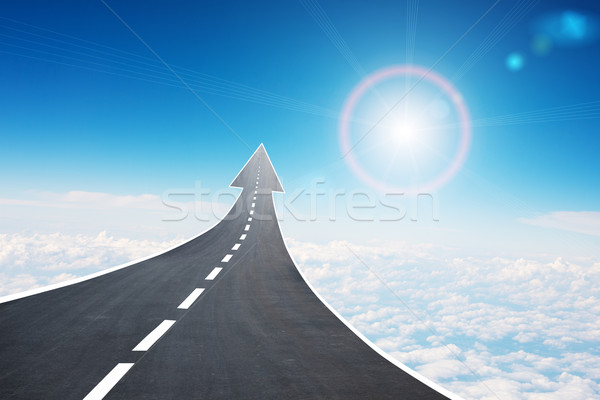 Roadway going up as an arrow, air Stock photo © cherezoff