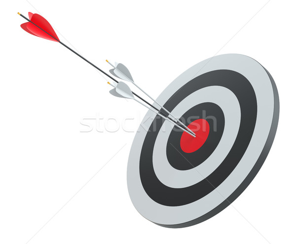 Arrow hit the center of red target Stock photo © cherezoff