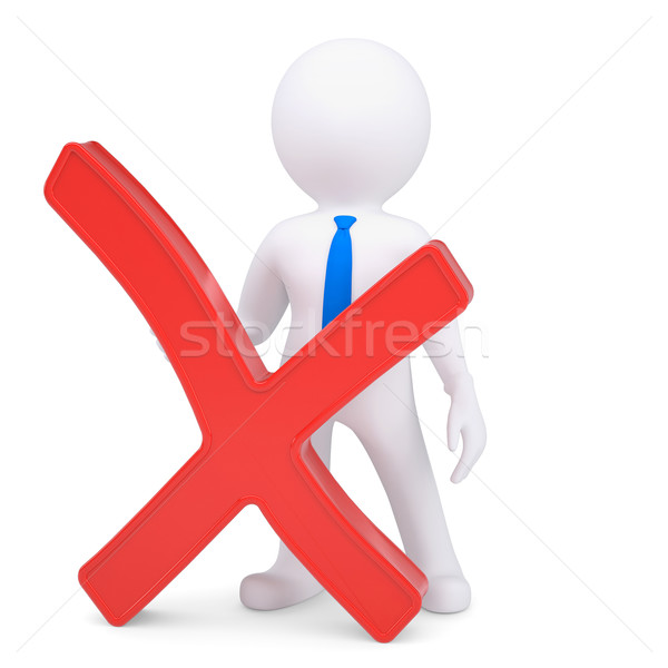 White 3d man with a red cross Stock photo © cherezoff