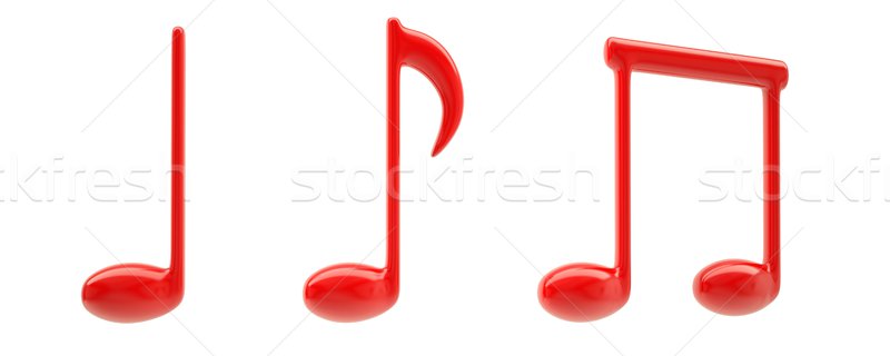 Rosso musicale segni isolato bianco Foto d'archivio © cherezoff