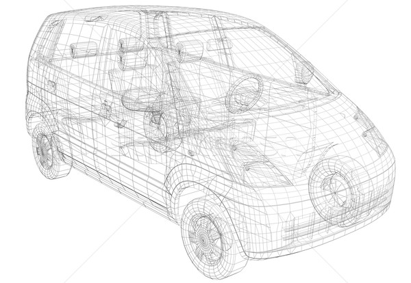 Wire frame car Stock photo © cherezoff