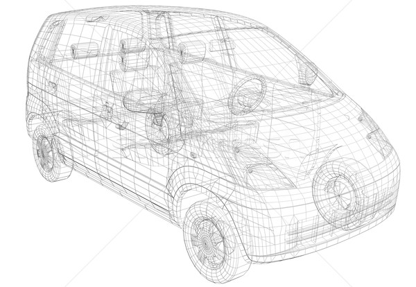 проволоки кадр автомобилей изолированный оказывать белый Сток-фото © cherezoff