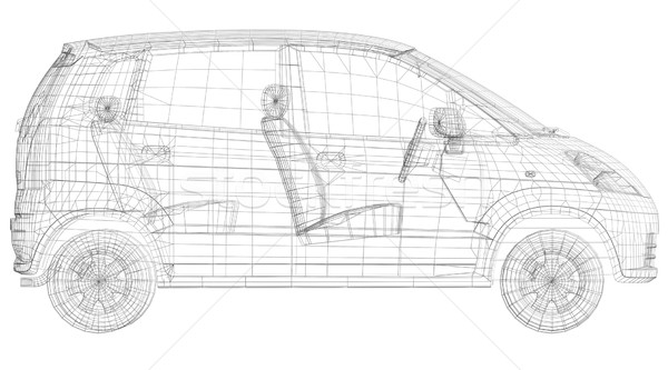 Wire frame car Stock photo © cherezoff