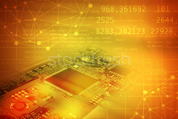 Motherboard on abstract colorful background Stock photo © cherezoff