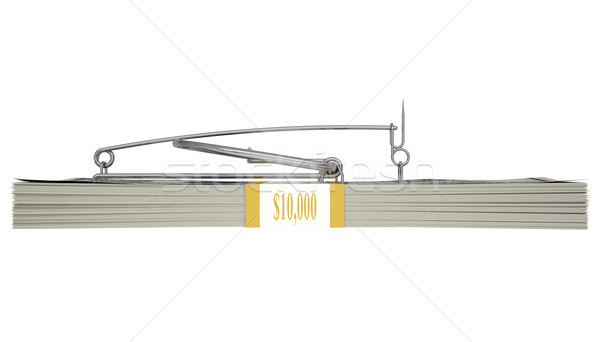 Mousetrap on a pack of money. Business concept Stock photo © cherezoff