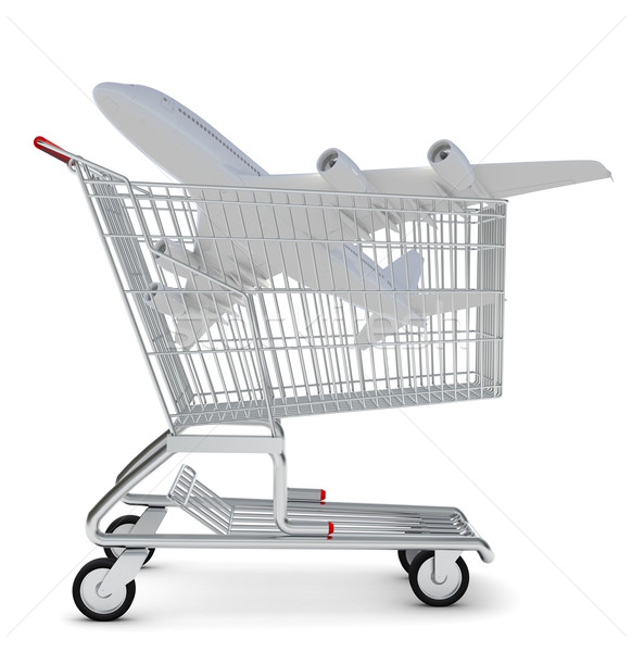 Jet in shopping cart Stock photo © cherezoff