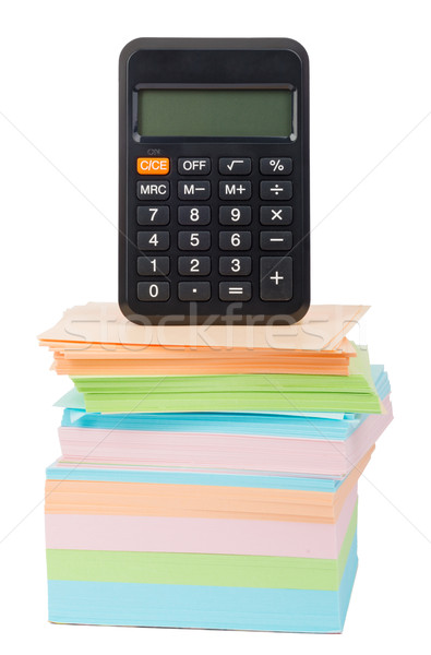 Calculator on stack of stickers Stock photo © cherezoff