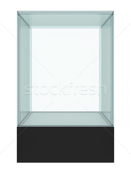 空っぽ ガラス ショーケース 展示 孤立した 3次元の図 ストックフォト © cherezoff