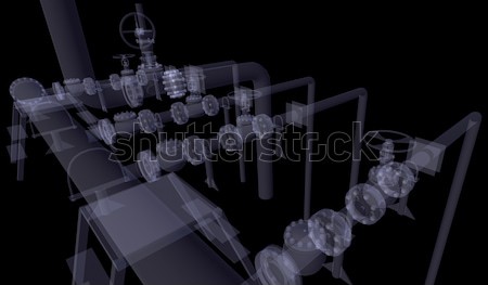 Groß LKW Zugmaschine isoliert xray Stock foto © cherezoff