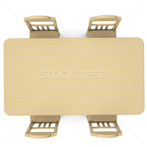 Wooden table and chairs Stock photo © cherezoff