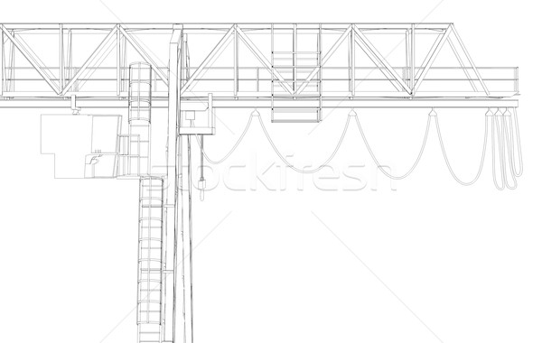 Gantry bridge crane, top, part Stock photo © cherezoff